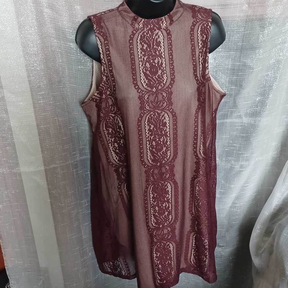 Love Fire Burgundy Red Aline Dress L